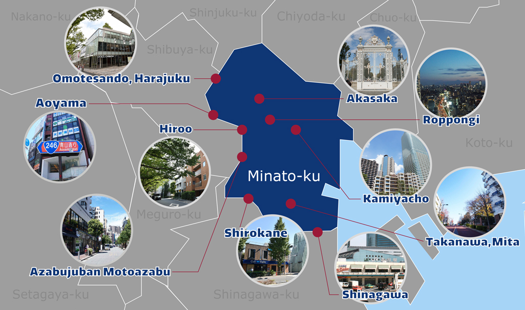 Minato city map